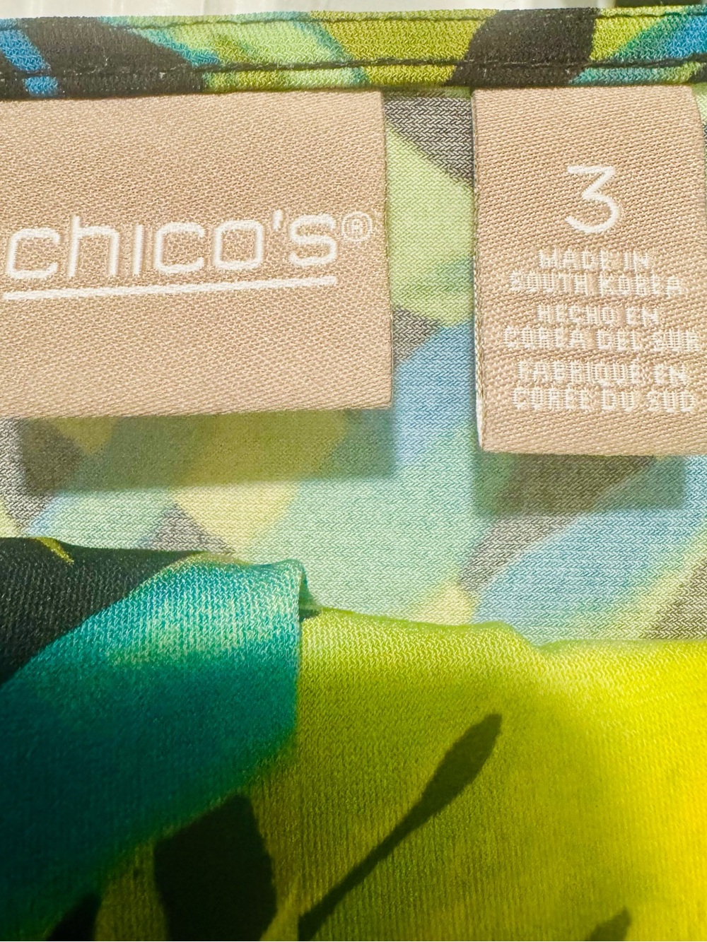 Chico’s Women's Tropical Print 2 Piece Set Top/Pants - Picture 11 of 12